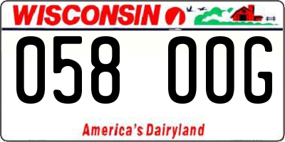 WI license plate 058OOG