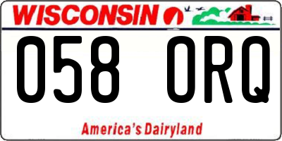 WI license plate 058ORQ