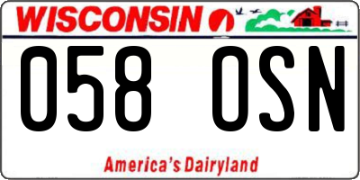 WI license plate 058OSN
