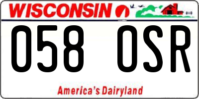 WI license plate 058OSR