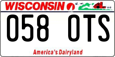 WI license plate 058OTS