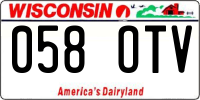 WI license plate 058OTV
