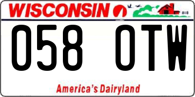 WI license plate 058OTW