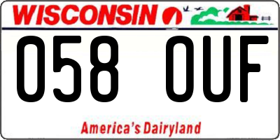 WI license plate 058OUF