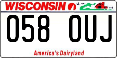 WI license plate 058OUJ