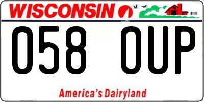 WI license plate 058OUP