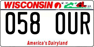 WI license plate 058OUR