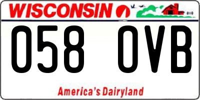 WI license plate 058OVB