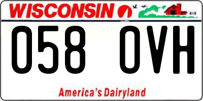 WI license plate 058OVH