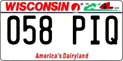 WI license plate 058PIQ