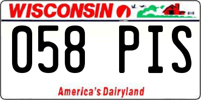 WI license plate 058PIS