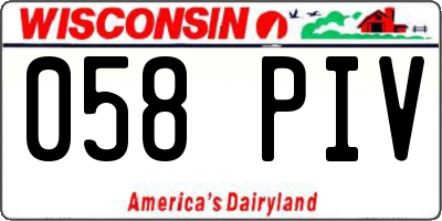 WI license plate 058PIV