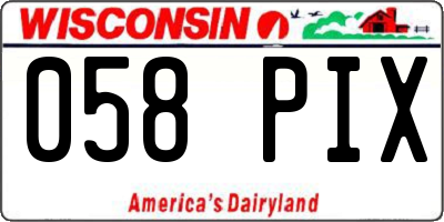 WI license plate 058PIX