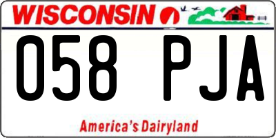 WI license plate 058PJA