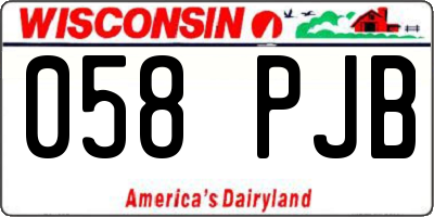 WI license plate 058PJB