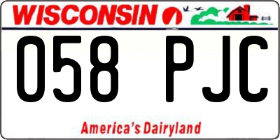 WI license plate 058PJC