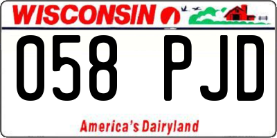 WI license plate 058PJD