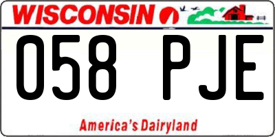 WI license plate 058PJE
