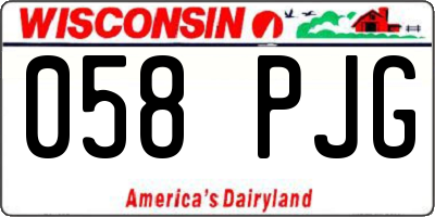 WI license plate 058PJG