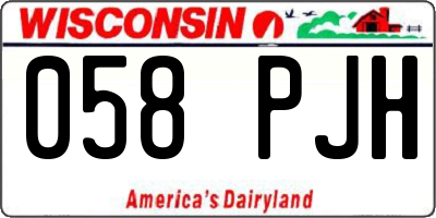 WI license plate 058PJH