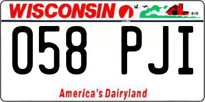 WI license plate 058PJI