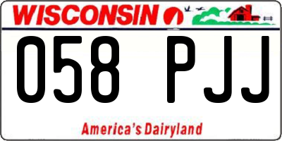 WI license plate 058PJJ