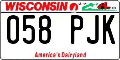 WI license plate 058PJK