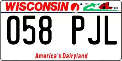 WI license plate 058PJL