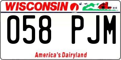 WI license plate 058PJM