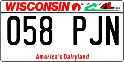 WI license plate 058PJN