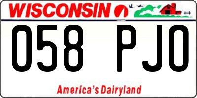 WI license plate 058PJO