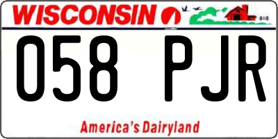 WI license plate 058PJR