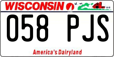 WI license plate 058PJS
