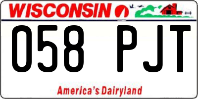 WI license plate 058PJT