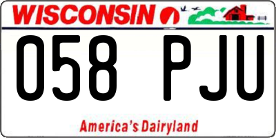 WI license plate 058PJU