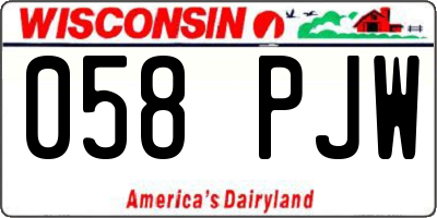 WI license plate 058PJW