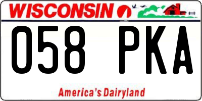 WI license plate 058PKA
