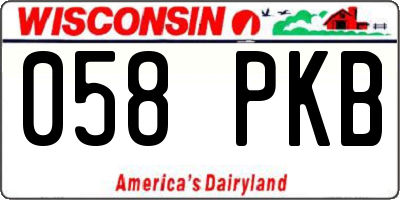 WI license plate 058PKB