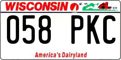 WI license plate 058PKC
