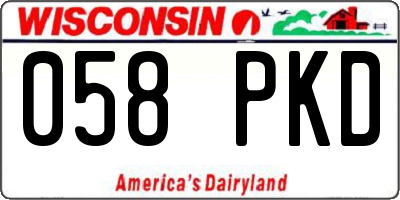 WI license plate 058PKD