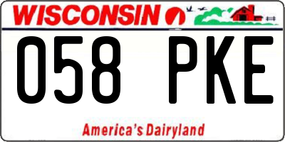 WI license plate 058PKE