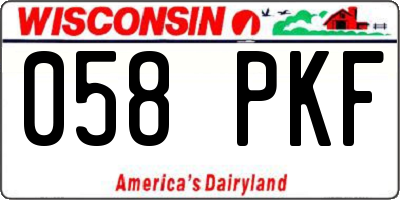 WI license plate 058PKF