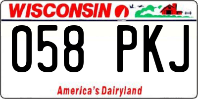 WI license plate 058PKJ