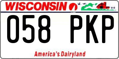 WI license plate 058PKP