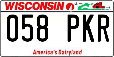 WI license plate 058PKR
