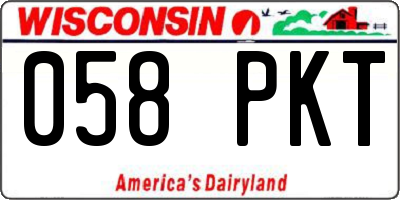 WI license plate 058PKT