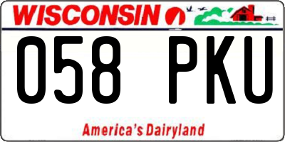 WI license plate 058PKU