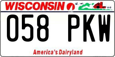 WI license plate 058PKW