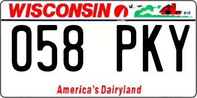 WI license plate 058PKY