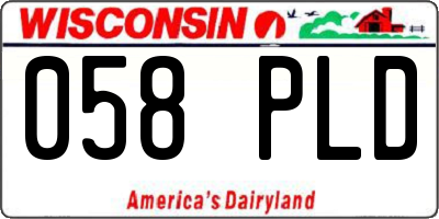 WI license plate 058PLD
